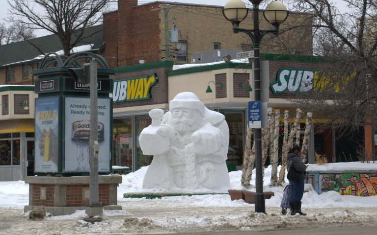 Snow sculpture at Festival du Voyageur in Winnipeg